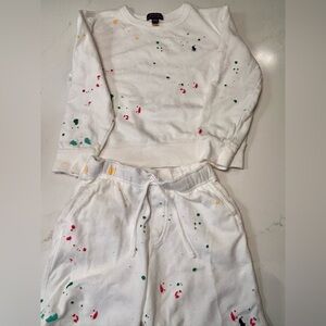 Polo Ralph Lauren Paint Splatter Print Sweatshirt & Shorts Set Boys 7